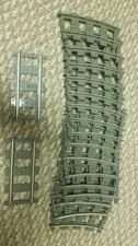 LEGO Train Track 9V Lot of 18 Pcs Dark Gray - 2 Straight 2865 and 16 Curved 2867