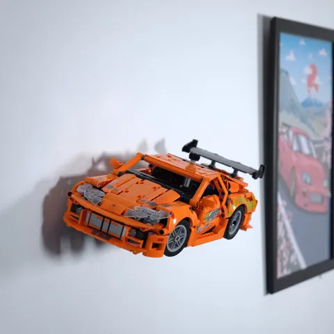 3D Printed Wall Mount for LEGO® Toyota Supra MK4(Set 42204) - Gecko Bricks