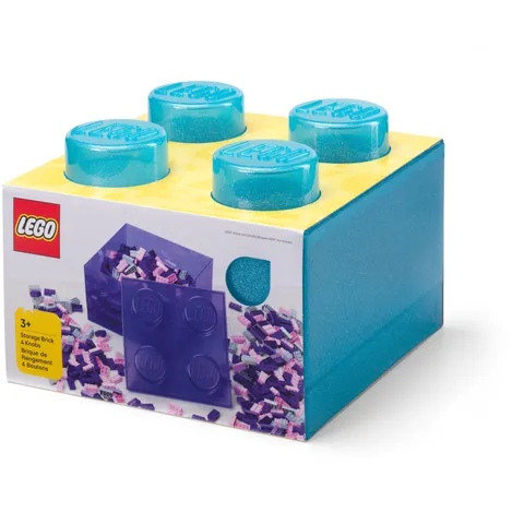 LEGO Storage Products: 40090802 4-Stud Brick Top Lid Glitter Light Blue NEW