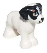 Lego Friends MiniFigure Daisy, White Dog w/ Black Ears from set 41730, New