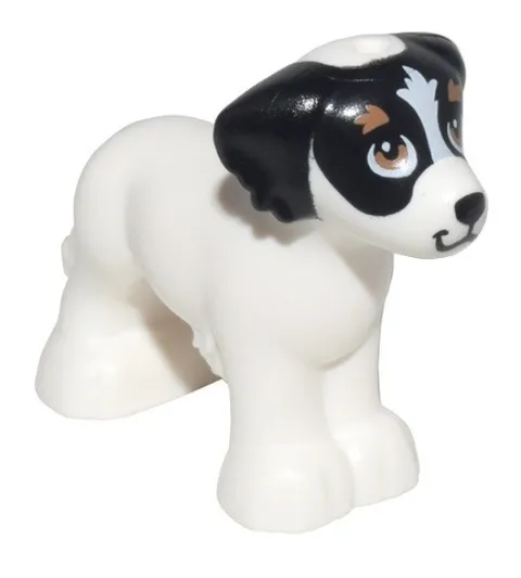 Lego Friends MiniFigure Daisy, White Dog w/ Black Ears from set 41730, New