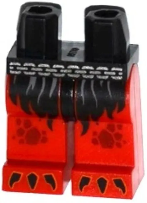 LEGO® Part 970c05pb17 - Hips and Red Legs with Silver Chain Belt