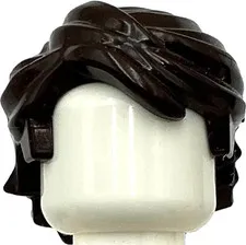 Lego New Dark Brown Minifigure Hair Swept Back Tousled Part