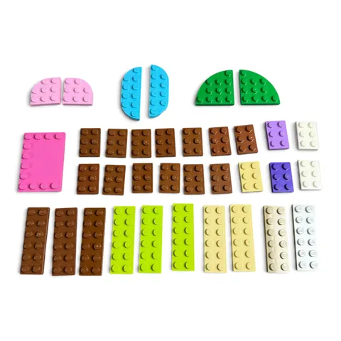 LEGO Mixed Plate Lot Replacement Parts Pink Brown Green Tan Blue Various Sizes
