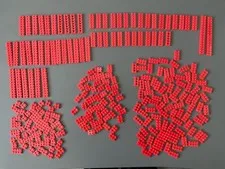 LEGO LOT OF 276 RED FLAT PLATES 2X2 2X3 2X4 2X6 2X8 2x10 2x12 2x16