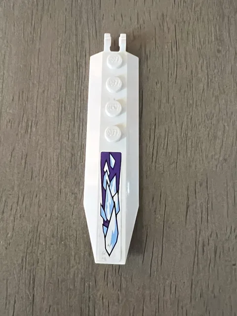 LEGO 30407pb04 Ninjago Hinge Plate 1x8 Angled Side Extensions Ice Crystals