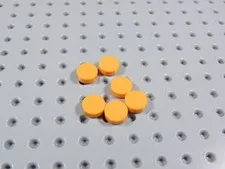 LEGO Lot of 6 Orange 1x1 Round Smooth Tiles Plates BA