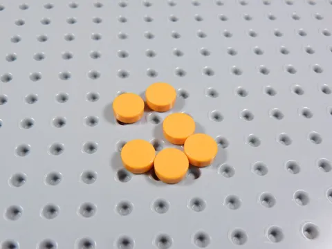 LEGO Lot of 6 Orange 1x1 Round Smooth Tiles Plates BA