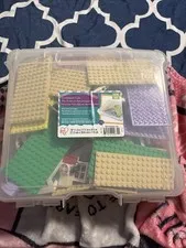 Legos Lot 10x11x3 Plastic Tote Full Of Random Lego Pieces Many Sets Mixed Styles