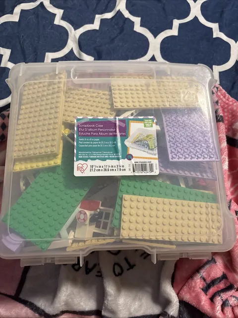 Legos Lot 10x11x3 Plastic Tote Full Of Random Lego Pieces Many Sets Mixed Styles