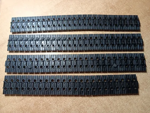 LEGO BULK LOT 98 BLACK TECHNIC LINK TREAD WIDE 2 PIN HOLES 57518
