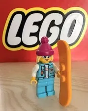 Lego Winter Snowboarder Minifigure With Accessory