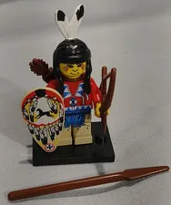 Authentic LEGO Native American Warrior Tribal Hunter Minifigure w/ Accessories
