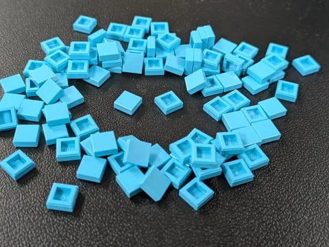 Lego x100 New Medium Azure  Tile 1 x 1 # 3070 Parts Bulk MOC Lot
