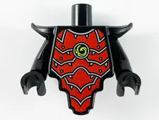 LEGO Black Torso, Modified Short with Smooth Armor Breastplate with Shoulder Pad