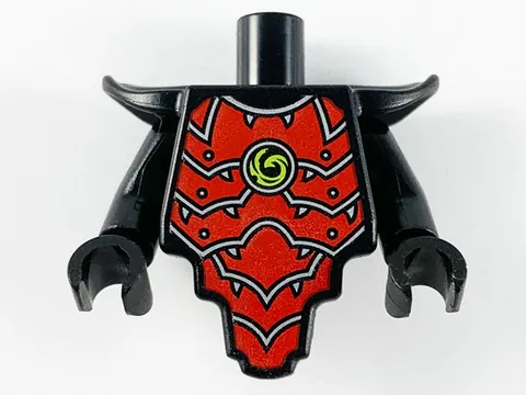 LEGO Black Torso, Modified Short with Smooth Armor Breastplate with Shoulder Pad