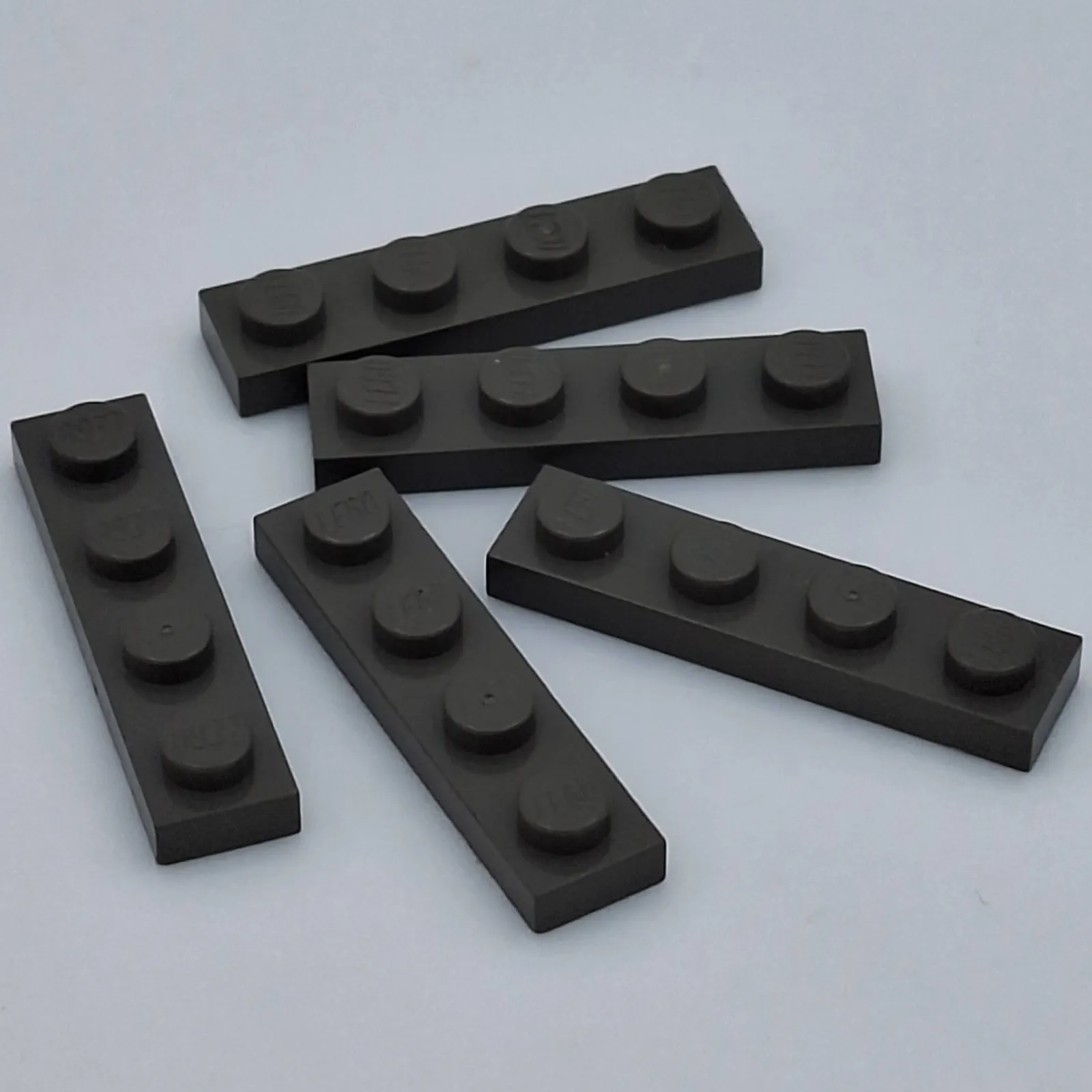 Lego - 5 Basic Dark Gray (vintage) Plates 1 x 4 Stud Pieces 3710