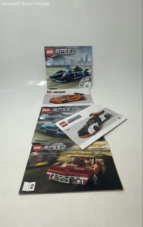 Lot Of 5 Pcs Assorted Lego Speed Champions Mixed Instruction Manuals For Age 3+