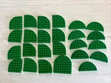 LEGO GREEN LOT 25 PCS 4X8 6X6 BASE PLATE ROUND CORNER VARIETY BUILDING PIECES