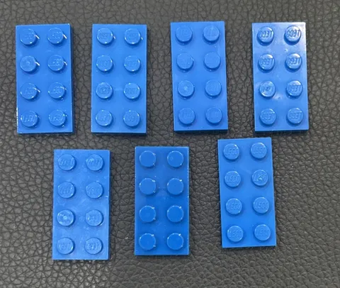 LEGO Parts Blue Flat Plate 2 x 4 #3020 Lot 7 Pieces 2x4