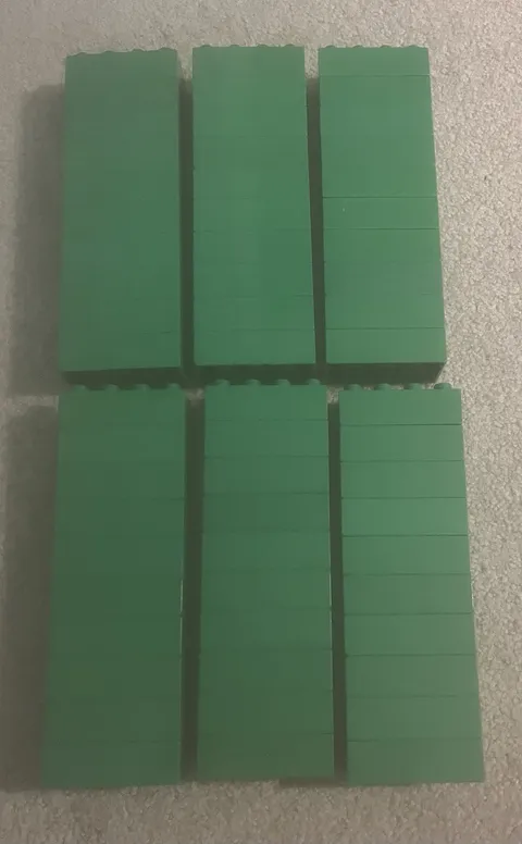 Lego Duplo - Lot Of (60) Vintage Dark Green 4x2 Stud Brick Pieces