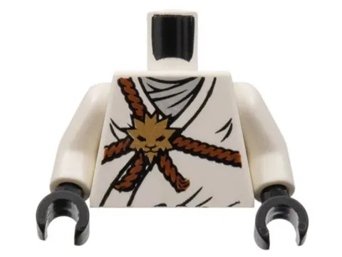 LEGO® Part 973pb0828c01 - Torso Ninjago Reddish Brown Rope - Zane