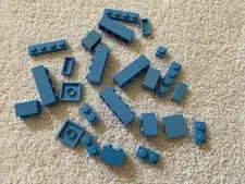 24 MEDIUM BLUE LEGO Specialty Pieces Bricks Plates Slopes Studs Parts