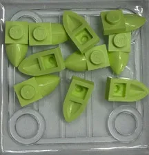 LEGO Plate, Modified 1 x 1 Tooth, 49668, Yellowish Green, QTY 10 Free Shipping