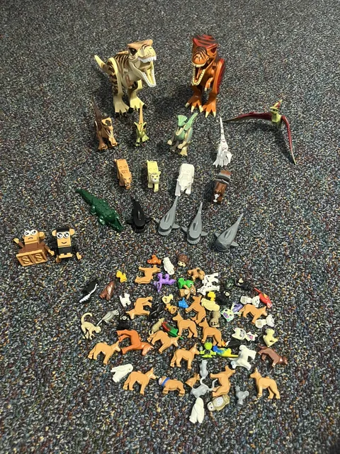 Lego Jurassic World Dinosaurs Plus Sea & Land Animals- T-Rex, Shark, & More