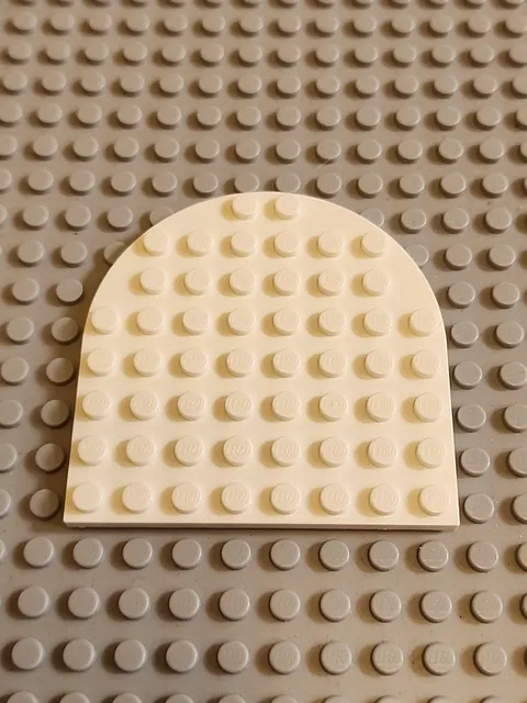 LEGO Rounded End Half Plate White 8x8 Part 41948