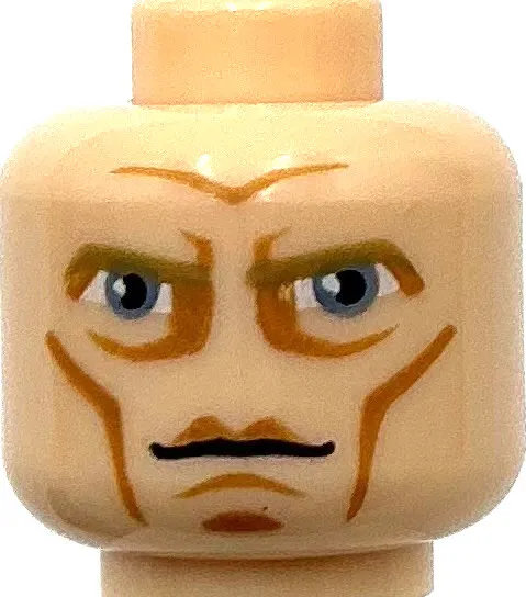 Lego New Light Nougat Minifigure Head Dark Tan Eyebrows Sand Blue Eyes Part