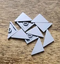LEGO Light Bluish Gray 2 X 2 Tile Triangular. QTY 10. Part No. 35787.