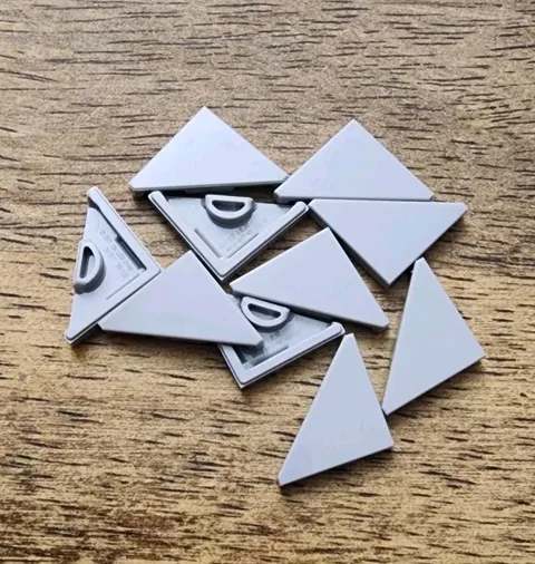 LEGO Light Bluish Gray 2 X 2 Tile Triangular. QTY 10. Part No. 35787.