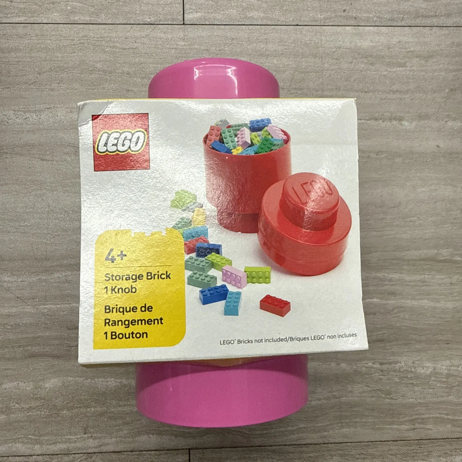 LEGO Round Storage Brick 1 Knob Stud Pink Organizer Tub Single New