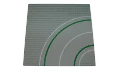 Lego® Street Base Plate Pad 32x32 Curve with Footway GREY