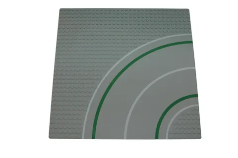 Lego® Street Base Plate Pad 32x32 Curve with Footway GREY