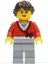 LEGO® Minifigure Town cty0292 Sweater Cropped w/Bow Heart Necklace Light Bluish