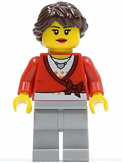 LEGO® Minifigure Town cty0292 Sweater Cropped w/Bow Heart Necklace Light Bluish