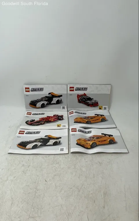Lot Of 6 Pcs Assorted Lego Speed Mixed Variety Instruction Manuals For Age 3+
