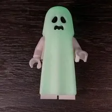 NEW LEGO Glow-in-the-dark Ghost w/ Wavy Mouth Minifigure twn529 31167 Halloween