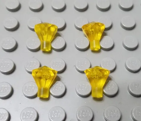 LEGO City Lot of 4 Translucent Yellow Minifigure Jewel Crystals