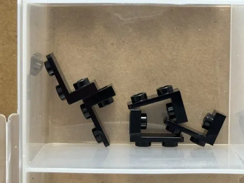 LEGO Parts - Black Bracket 1 x 1 - 1 x 2 Inverted - No 73825 - QTY 5