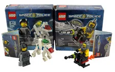 2 Pack Lego Space Police 8399 K9-Bot & 8400 Space Speedster Complete Sets