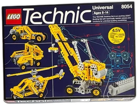 LEGO Technic 8054 Universal Set 1989 Vintage 204 Pieces With 4.5V Motor