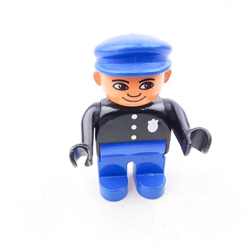Vintage Lego Duplo Minifig Mini Figure Policeman Cop Police Station  Blue Hat