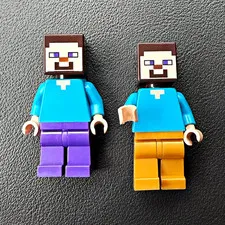 LEGO Minecraft Steve Minifigure Lot of 2 min012 Set 21114 Retired 2014
