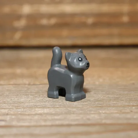 LEGO Animal Dark Bluish Gray Baby Kitten Standing with Black Nose 80686pb01