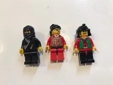 Lego 1998-1999 Black Ninja / Robbers Mini Figures - Set Of 3