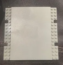 Lego 1x 2617 Light Gray Baseplate, Raised Platform 16 x 16 x 2 1/3 Vf/Nm Rare!