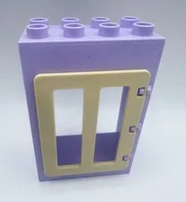 Lego Duplo Brick Block Tall Light Purple Doorway With Beige Door